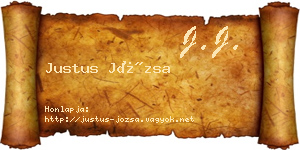 Justus Józsa névjegykártya